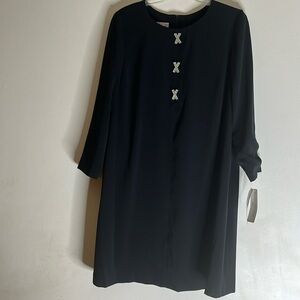 Evan-Picone Black Dress Size 16 W New With Tags